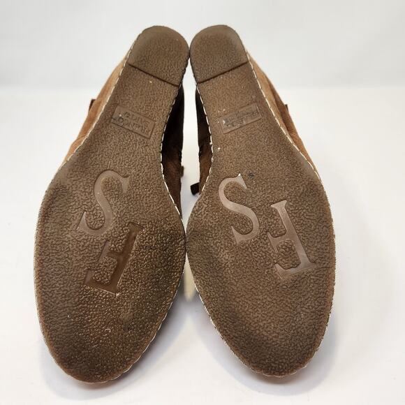 Franco Sarto Womens Anita Brown Suede Wedge Ankle Boots Booties Size 8 M Zipper - Picture 8 of 9
